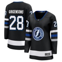 Women's Fanatics Branded Tampa Bay Lightning Zemgus Girgensons Black Breakaway Alternate Jersey - Premier