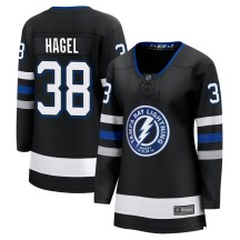 Women's Fanatics Branded Tampa Bay Lightning Brandon Hagel Black Breakaway Alternate Jersey - Premier