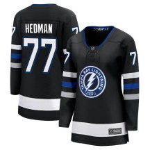 Women's Fanatics Branded Tampa Bay Lightning Victor Hedman Black Breakaway Alternate Jersey - Premier