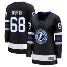 Women's Fanatics Branded Tampa Bay Lightning Connor Kurth Black Breakaway Alternate Jersey - Premier