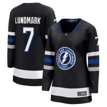 Women's Fanatics Branded Tampa Bay Lightning Simon Lundmark Black Breakaway Alternate Jersey - Premier Women's Fanatics Branded Tampa Bay Lightning Simon Lundmark Black Breakaway Alternate Jersey - Premier
