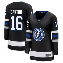 Women's Fanatics Branded Tampa Bay Lightning Steven Santini Black Breakaway Alternate Jersey - Premier Women's Fanatics Branded Tampa Bay Lightning Steven Santini Black Breakaway Alternate Jersey - Premier