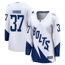 Women's Fanatics Branded Tampa Bay Lightning Yanni Gourde White 2022 Stadium Series Jersey - Breakaway