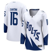 Women's Fanatics Branded Tampa Bay Lightning Steven Santini White 2022 Stadium Series Jersey - Breakaway Women's Fanatics Branded Tampa Bay Lightning Steven Santini White 2022 Stadium Series Jersey - Breakaway